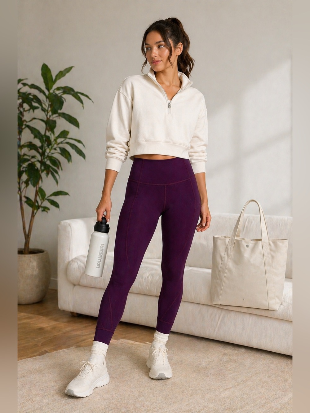 Lululemon Hot Like Agni Pant Darkest Magenta Purple Mesh Leggings Size 4 - Picture 3 of 15